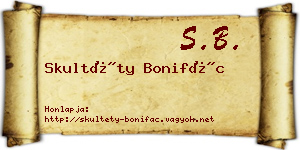 Skultéty Bonifác névjegykártya